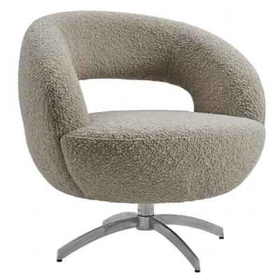 Poltrona Decorativa Onix Base Giratoria Boucle Assento D26 Milani Movelaria