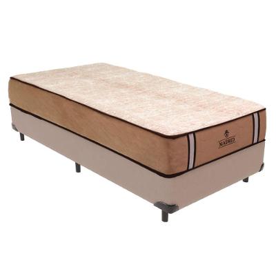 Cama Box Solteiro Madrid Molas Ensacadas Pillow Top Bege Vtech