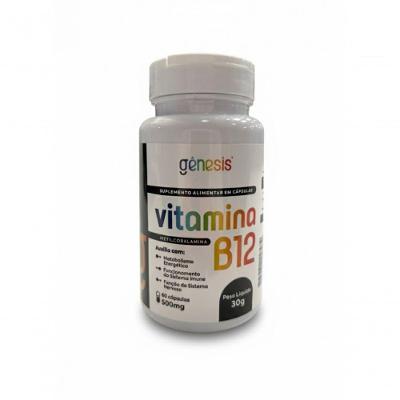 Suplemento Gênesis Vitamina B12 Metilcobalamina 500MG 60 Cápsulas