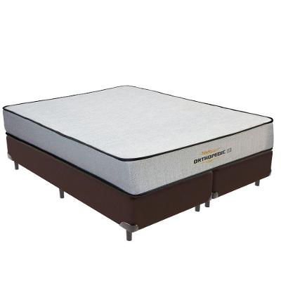 Cama Box King Orthopedic Espuma D33 Extra Firme Marrom Vtech