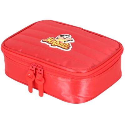 Estojo Escolar Luxcel Box Turma Monica Magali Infantil com Amplo Espaço Interno Zíper Duplo Vermelho