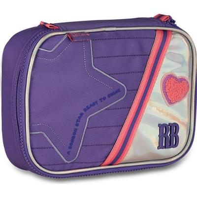 Estojo Baú Escolar Clio Style Rebecca Bonbon Holo Shine RB27019 Formato Baú Roxo
