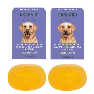 Sabonete Pet em Barra Granado Glicerina Cachorro Gato Amarelo 90G Kit com 2 Unidades