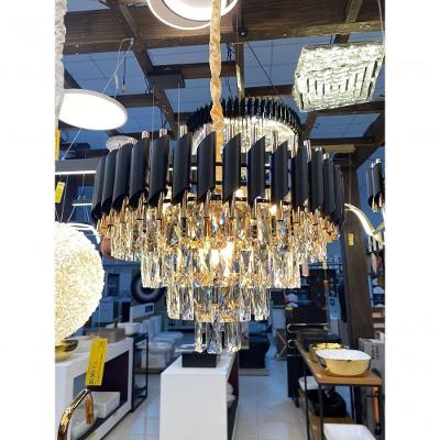 Luminária Pendente Dcd03910 com 8 Lâmpadas E14 Bivolt em Metal Preto 55CM