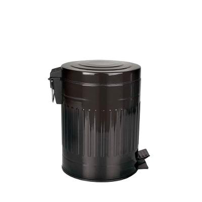 Lixeira Retro 5L Aço Inox Abertura com Pedal Balde Interno Preto Mor