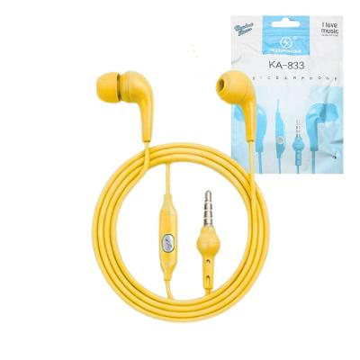 Fone de Ouvido com Fio Kapbom KA-833 com Microfone Conexão P3 3.5mm Botão Multifunção Preto