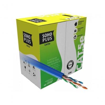 Cabo de Rede Sohoplus CAT.5e U-UTP 4 Pares 305M PVC CMX Azul Furukawa