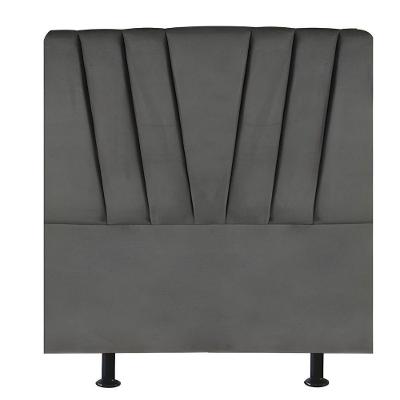 Cabeceira Estofada Cama Box Solteiro 90 Cm Ariel Linho Cor:cinza