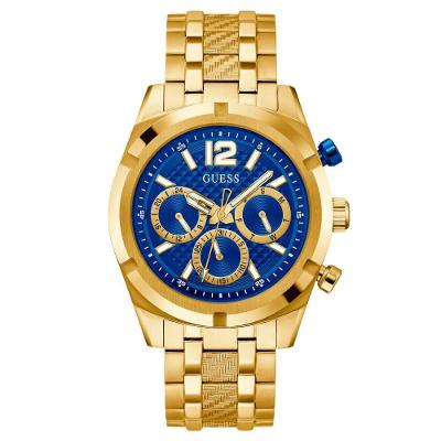 Relógio de Pulso Masculino Multifunção Esportivo Dourado Metal Ponteiros Guess