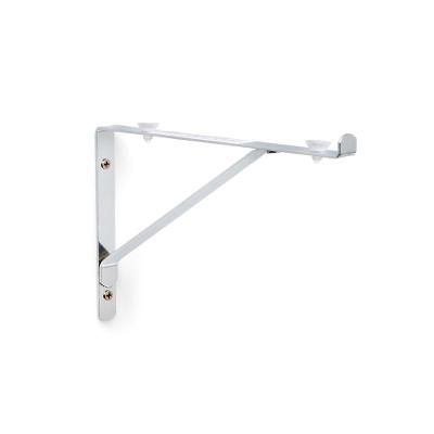Kit 6x Suporte para Prateleira de Vidro 20cm Aço Cromado Ponta Curvada Bemfixa 57kg