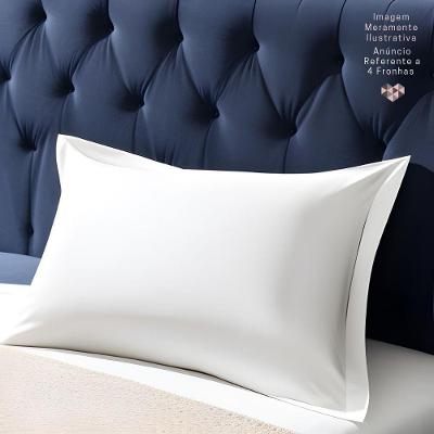 Kit 4 Fronhas Profissionais Premium com Aba 70CM X 50CM Branco