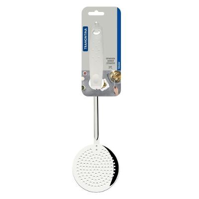 Espumadeira Utilità Escorrer Alimentos Aço Inox Cabo Polipropileno Branco Tramontina