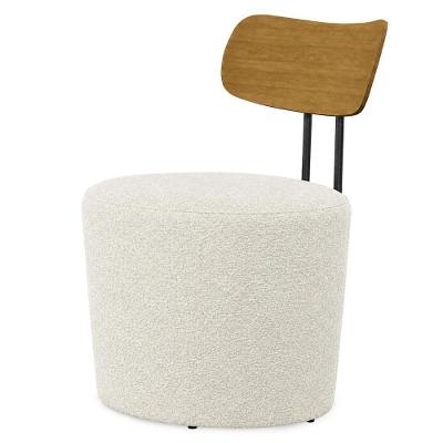 Poltrona Decorativa Luna Base Fixa Boucle Assento Espuma D26 Milani Movelaria