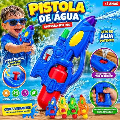 Pistola de Água Infantil com Reservatório Integrado e Design Colorido Azul