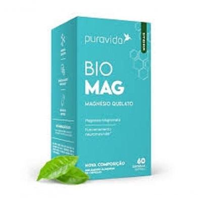 Suplemento Alimentar Puravida Bio Mag Magnésio Bisglicinato 60 CÁPSULAS