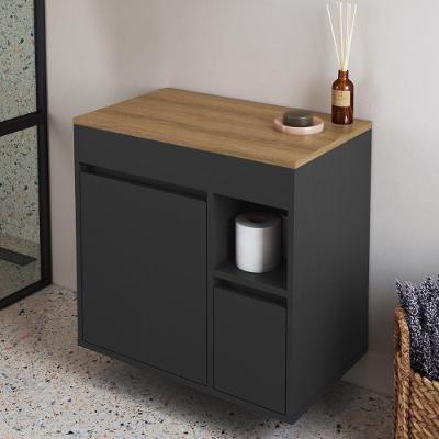 Balcão Gabinete de Banheiro Suspenso CRART-BAL011 1 Porta 1 Gaveta 60CM Grafite Multimóveis