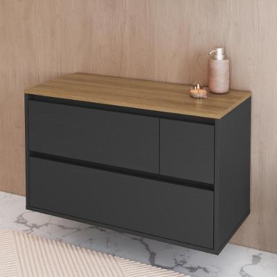 Balcão Gabinete de Banheiro Suspenso CRART-BAL002 2 Portas 1 Gaveta 80CM Grafite Multimóveis