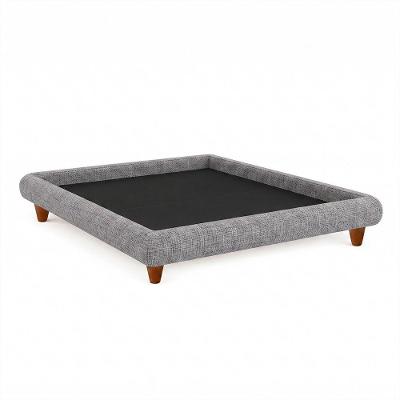 Cama Japonesa Queen Haru Linho Nobre Estrutura Madeira Cinza Sallar Home