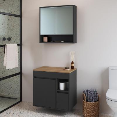 Armários Modulares de Banheiro CRART-CON010 3 Portas 3 Prateleiras MDP 60CM Grafite Multimóveis