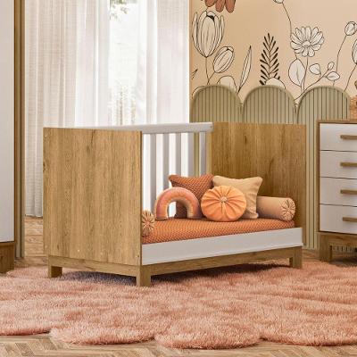 Berço Mini Cama Encanto Slim Freijó Branco Acetinado com Suporte Qmovi