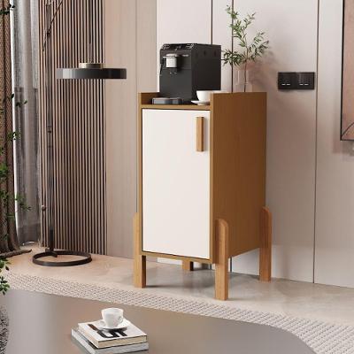 Armário Vertical Poseidon Slim para Escritório 1 Porta 2 Prateleiras MDP 32CM Cedro Off White