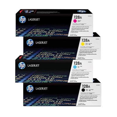 Kit 4 Toner Laser CE320A CE321A CE322A CE323A 128A Preto Ciano Amarelo Magenta HP