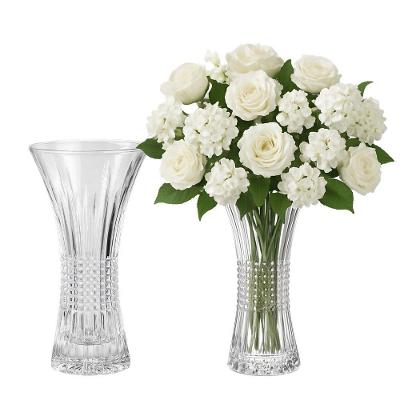 Kit 2 Vaso para Flores Queen Cilíndrico Cristal Transparente Wolff