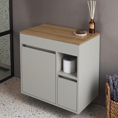 Balcão Gabinete de Banheiro Suspenso CRART-BAL011 1 Porta 1 Gaveta 60CM Bege Multimóveis