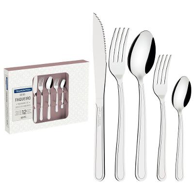 Faqueiro Búzios 60 Peças Aço Inox para Churrasco Tramontina
