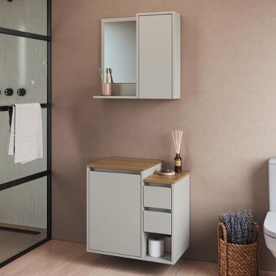 Armários Modulares de Banheiro CRART-CON019 2 Portas 2 Gavetas MDP 60CM Bege Multimóveis Suspenso