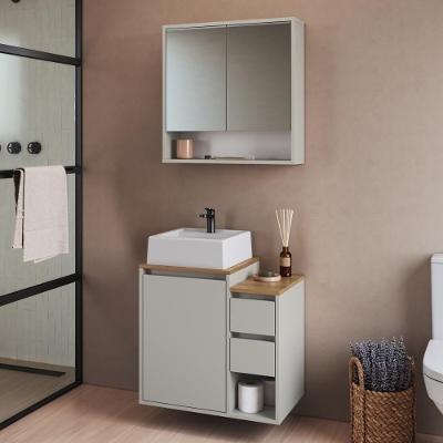 Armários Modulares de Banheiro CRART-CON008 3 Portas 1 Prateleira MDP 60CM Bege Multimóveis