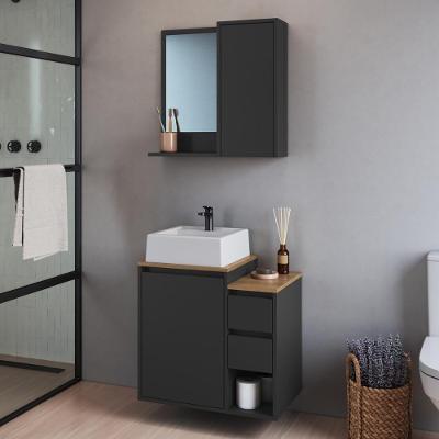 Armários Modulares de Banheiro CRART-CON004 2 Portas 2 Gavetas MDP 60CM Grafite Multimóveis