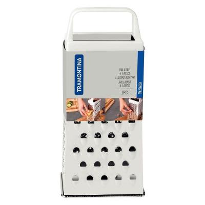 Ralador 4 Faces Utilità Aço Inox Cabo ABS Empunhadura Ergonômica Branco Tramontina