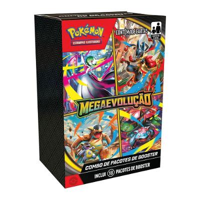 Booster Pokemon Megaevolução Combo Colecionável 18 Unidades 108 Cartas Arco-íris