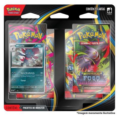 Booster Pokemon Fogo Fantasmagorico Megaevolucao Estampas Ilustradas 4 Pacotes Arco-iris