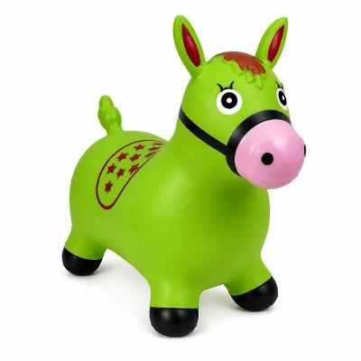 Cavalinho Inflável Infantil Saltitante Upa Brinquedo de Borracha Resistente Verde