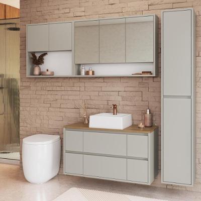 Armários Modulares de Banheiro CRART-CON018 9 Portas MDP 176,6cm Bege Multimóveis