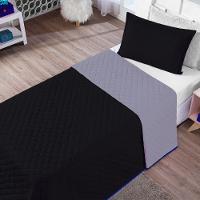 Kit Cobre Leito Preto Cinza Solteiro 02 Peças Dupla Face - 2