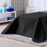 Kit Cobre Leito Preto Cinza Solteiro 02 Peças Dupla Face - 3