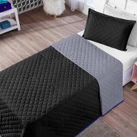 Kit Cobre Leito Preto Cinza Solteiro 02 Peças Dupla Face - 10