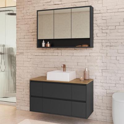 Armários Modulares de Banheiro CRART-CON007 5 Portas 4 Gavetas 88,4CM Grafite Multimóveis