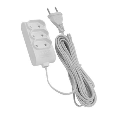 Extensão Elétrica Smart 5m 3 Tomadas 2P 10A Branco Fame Brasil 250V~