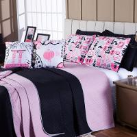 Kit Cobre Leito Oriental Dupla Face Com Almofadas Queen 07 Peças