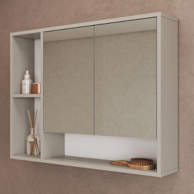 Espelheira para Banheiro CRART-EPL003 2 Portas 5 Prateleiras MDP 80CM Bege Multimóveis