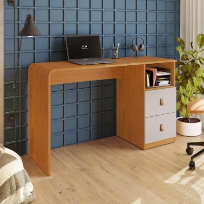 Escrivaninha Mesa Escritório CRJCM-ESC003 Moderno 2 Gavetas MDP MDF 127CM Cinamomo Off White