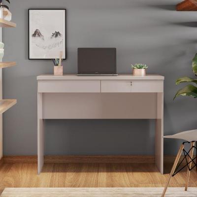 Escrivaninha Mesa Escritório 2 Gavetas MDP 105CM Off White Multimóveis