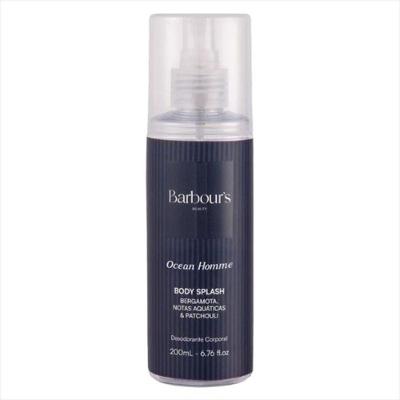 Body Splash Homme Ocean Masculino Frescor Aquático 200ML Barbours Beauty Toque de Elegância