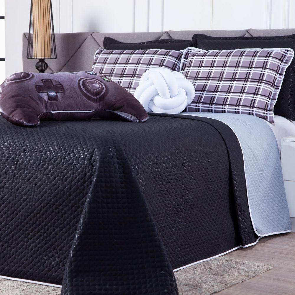 Kit Cobre Leito New Game Dupla Face Almofadas Queen 07 Peças - 7