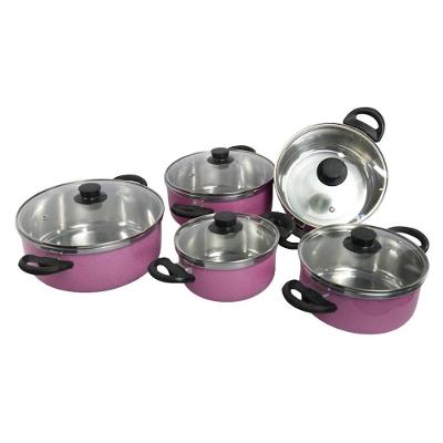 Kit Panela Caçarola Alumínio Repuxado Tampa Vidro Temperado Alça Rosa 16CM 24CM Shopmaster