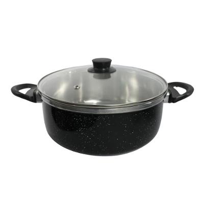Caçarola Panela Alumínio Repuxado Liso 18CM Tampa Vidro Temperado Alça Baquelite Preto 2,29L